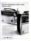 1965 G.e. Print General Electric Model Overture P1905 P1910 Portable Radio. Fixed Price $14.99.