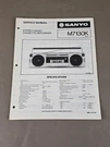 Sanyo Stereo Radio Cassette Recorder M7130K Service Manual D-6079. Fixed Price $54.95.