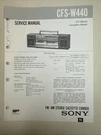 Vintage Sony Service Manual Model Number CFS-W440. Fixed Price $30.00.