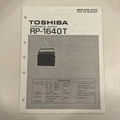 Toshiba RP-1640T Portable Radio Service Data Manual 830.037. Fixed Price $12.99.