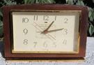 Vintage Telechron Wood Clock Model 7HA188 Mid Century Mahogany Brass Works!. Fixed Price $29.99.