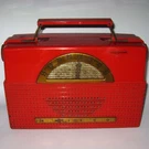 Philco Model B652 - Battery Portable Red Am Vacuum Tube Radio. Fixed Price $79.20.