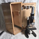 Vintage Lafayette Scientific 99-7028 Microscope 201293 Dove Tail Wood Box Japan. Fixed Price $43.20.