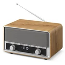 Vintage Wood Am Fm Bluetooth Radio With Clock, Digital Light Walnut. Fixed Price $52.95.