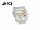 10 Pcs RJ12 (6P6C) Telephone Line Plug Connector Stranded Round Wire Cable Gold. Fixed Price $7.25.