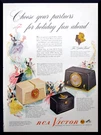 1948 Rca Victor Table Top Fm Radio 8X681 8X521 8X542 Vtg Print Holidays Fun. Fixed Price $9.95.