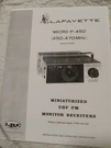 Lafayette Micro P-450 Uhf Receiver Owners Service Manual Photocopy. Fixed Price $24.99.