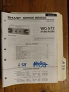 Sharp WQ-572 Service Manual Original Repair Book Stereo Tape Deck Player. Fixed Price $25.00.