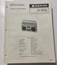 SANYO.JULY82/ 9820 Cassette Recorder Service Manual. Fixed Price $20.00.