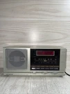 Vintage Soundesign Model No. 3657CMP Am-fm Clock Radio Silver Faux Wood Grain. Fixed Price $19.95.