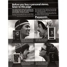 Panasonic Pocket Stereo Cassette Players RX-S35 RQ-J7 RX-1930 1984 Ad AF8-4. Fixed Price $13.50.