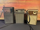 Set Of 3 Vintage Transistor Radios. Untested Rca. Realistic. General Electric. Fixed Price $18.00.