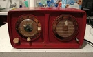Red Silvertone Model 8 Tube Clock Radio Mid Century Alarm Turns Vintage. Fixed Price $150.00.