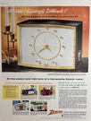 1956 Zenith Custom Clock Radio Ebony Color Z524Y Roman Gold Trim Vtg Print. Fixed Price $13.94.