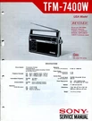 Sony TFM-7400W Fm/ Am/ Psb Portable Radio Service Manual Revised. Fixed Price $23.39.
