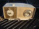 Vintage Model C-545A White Am 5-VACUUM Tube Clock Radio. Fixed Price $22.00.