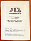 Soundesign Operating Instructions For The Model 3834 Am/fm Alarm Clock Radio. Fixed Price $5.00.
