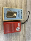 Vtg Adar Solid State Pocket Radio Am Model #M21-36 Red. Fixed Price $12.74.
