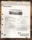 Sony CFS-W401 Radio Service Manual *original*. Fixed Price $14.97.