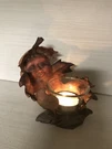 Vtg Oak Leaf Whimsical Anthropomorphic Face Woodland Candle Holder Innovation. Fixed Price $22.00.