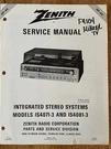Zenith HF-44 IS4071-3 IS4081-3 Integrated Stereo System Original Service Manual. Fixed Price $19.95.
