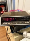 Ge Two Wake Times Am/fm Digital Alarm Clock Radio Woodgrain Brown 7-4516A. Fixed Price $49.99.
