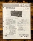 Sony CFS-1200 Radio / Stereo Service Manual *original*. Fixed Price $19.97.
