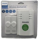 Philips Wireless Doorbell Kit Plug-in Push Buttons 150FT White DES2280W/27. Fixed Price $26.62.