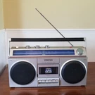 Vintage 1982 Sony Am Fm Stereo Cassette Portable Boom Box CFS-400 Tested Working. Fixed Price $89.00.