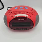 Sony Dream Machine Psyc ICF-CD831 Red Clock Radio Alarm Retro Tested Works. Fixed Price $99.99.