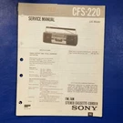 Sony CFS-220 Service Manual Original Paper Oem Repair Guide Usa. Fixed Price $21.57.