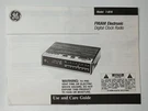 Ge Manual Only For Model 7-4618B Fm/am Electronic Digital Clock Radio Bilingual. Fixed Price $20.00.