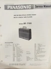 Panasonic RF-7180 Am/fm Radio With 8-TRACK Tape Player Service Manual. Fixed Price $15.00.