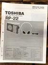 Toshiba RP-22 Radio / Stereo Service Manual *original*. Fixed Price $14.97.