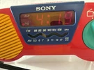 Sony- My First Am/fm/radio/ Alarm Led CLOCK/ITC-F6000/1980 S/op-art/tested/euc. Fixed Price $50.00.