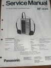 Panasonic RF-434 Service Manual Radio Original. Fixed Price $24.99.
