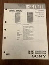 Sony ICF-17 17L Fm 2 Band Receiver Service Manual Original Vintage Genuine. Fixed Price $14.99.