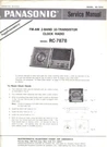 Panasonic Service Manual For RC-7878 Supplementary. Fixed Price $22.99.