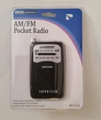 New Living Solutions Am/fm Pocket Radio Super Slim ATC-2734 Sealed Easy To Use. Fixed Price $12.00.