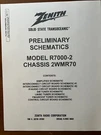 Zenith R7000-2 Schematic Set. Fixed Price $20.00.