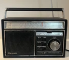 Vintage Panasonic RF-590 Am/fm Radio Ac/battery Works Leather Trim. Fixed Price $27.99.