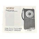 Yorx Pocket Radio Fm TV1 TV2 Wb Operating Instruction Booklet Vtg. Fixed Price $9.83.
