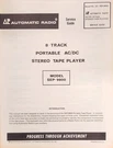Automatic Radio Model SEP-9800 Service Manual Original. Fixed Price $15.00.