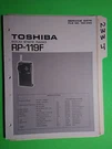 Toshiba RP-119F Service Manual Original Repair Book Solid State Radio. Fixed Price $19.98.