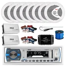 Pyle Bluetooth Radio, 2X Amp W/kit, Splitter, 8X 8" White Speaker, Wire, Antenna. Fixed Price $495.49.