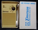 Vintage 1977 Emerson Am Pocket Radio P3300 Off White W/ Box & Instructions Works. Fixed Price $22.00.