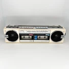 Sharp QT-77W Dual Cassette Boombox Am/fm Stereo Radio For Parts Repair. Fixed Price $39.99.