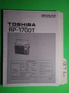 Toshiba RP-1700T Service Manual Original Repair Book Portable Radio. Fixed Price $35.00.