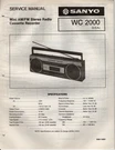 Sanyo Wc 2000 Service Manual Original Repair Book Stereo Boombox Radio. Fixed Price $13.00.