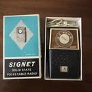 Vintage Signet Pocket Transistor Radio G018 (late 60'S) With Head Phones. Fixed Price $44.00.